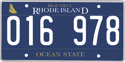 RI license plate 016978
