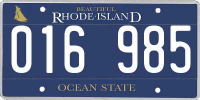 RI license plate 016985