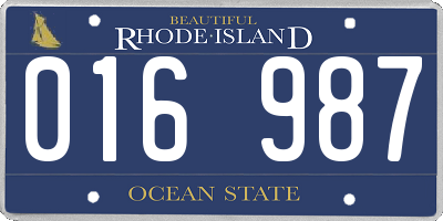 RI license plate 016987