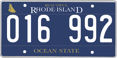 RI license plate 016992