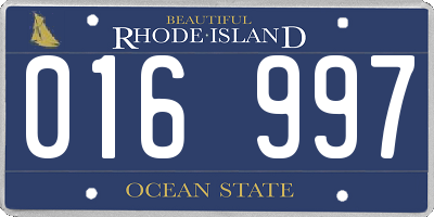 RI license plate 016997