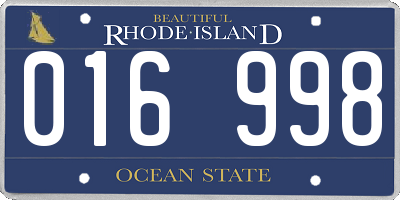 RI license plate 016998