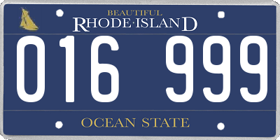 RI license plate 016999