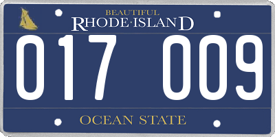 RI license plate 017009