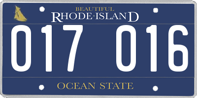 RI license plate 017016