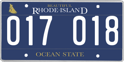 RI license plate 017018