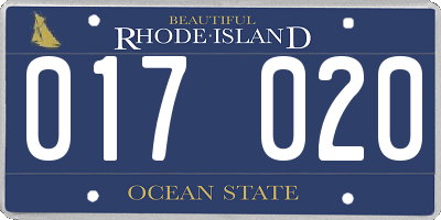 RI license plate 017020
