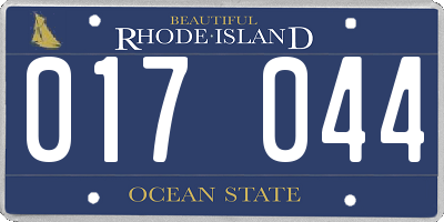 RI license plate 017044