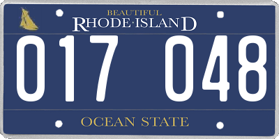 RI license plate 017048