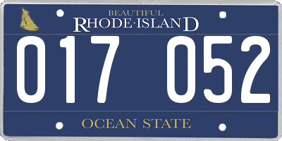 RI license plate 017052