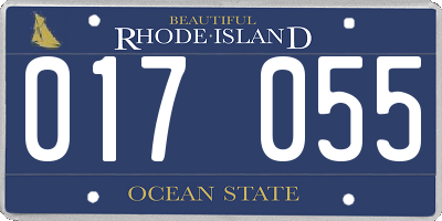 RI license plate 017055