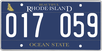 RI license plate 017059