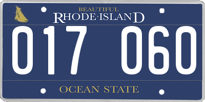 RI license plate 017060