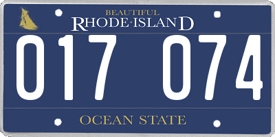 RI license plate 017074