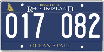 RI license plate 017082