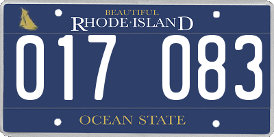 RI license plate 017083