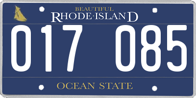 RI license plate 017085