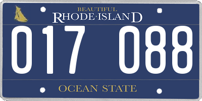 RI license plate 017088