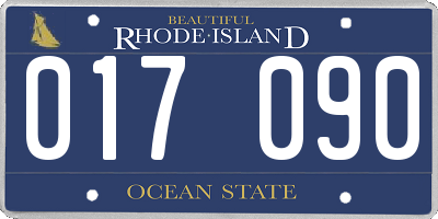 RI license plate 017090