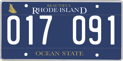 RI license plate 017091