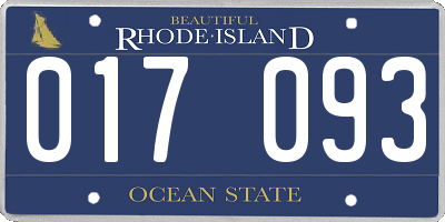 RI license plate 017093