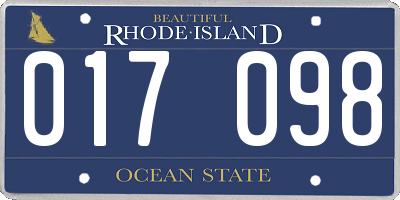 RI license plate 017098