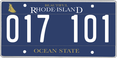 RI license plate 017101