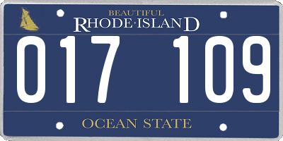 RI license plate 017109