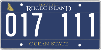 RI license plate 017111