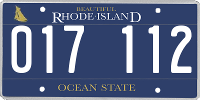 RI license plate 017112