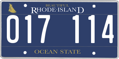 RI license plate 017114