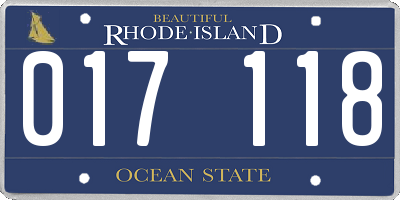 RI license plate 017118