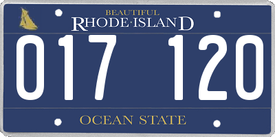 RI license plate 017120