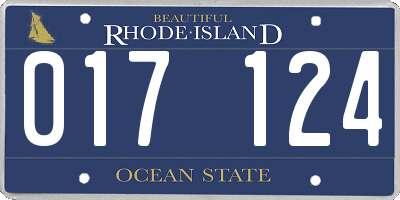 RI license plate 017124