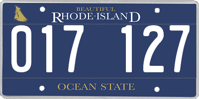 RI license plate 017127