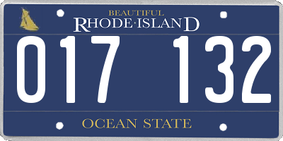 RI license plate 017132