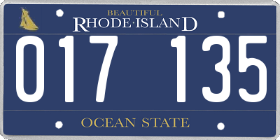 RI license plate 017135