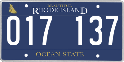 RI license plate 017137