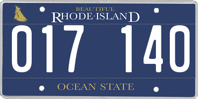 RI license plate 017140