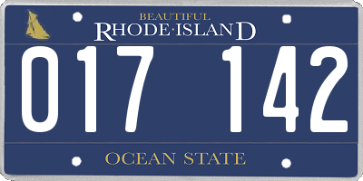 RI license plate 017142