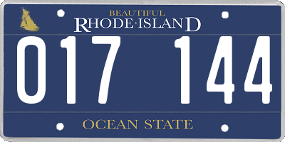 RI license plate 017144