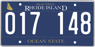 RI license plate 017148