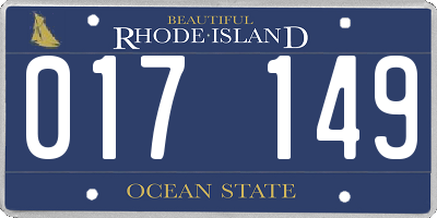 RI license plate 017149