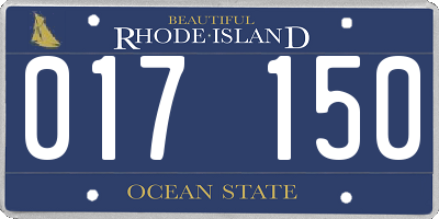 RI license plate 017150