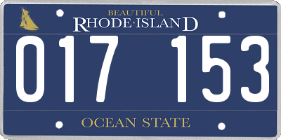 RI license plate 017153