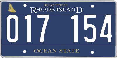 RI license plate 017154