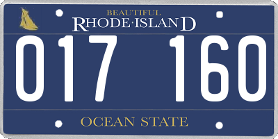 RI license plate 017160