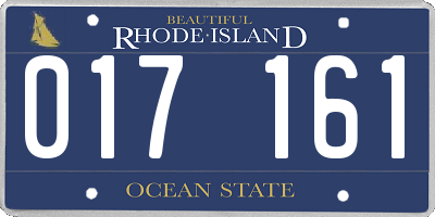 RI license plate 017161