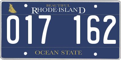 RI license plate 017162