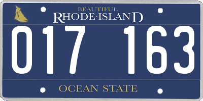 RI license plate 017163